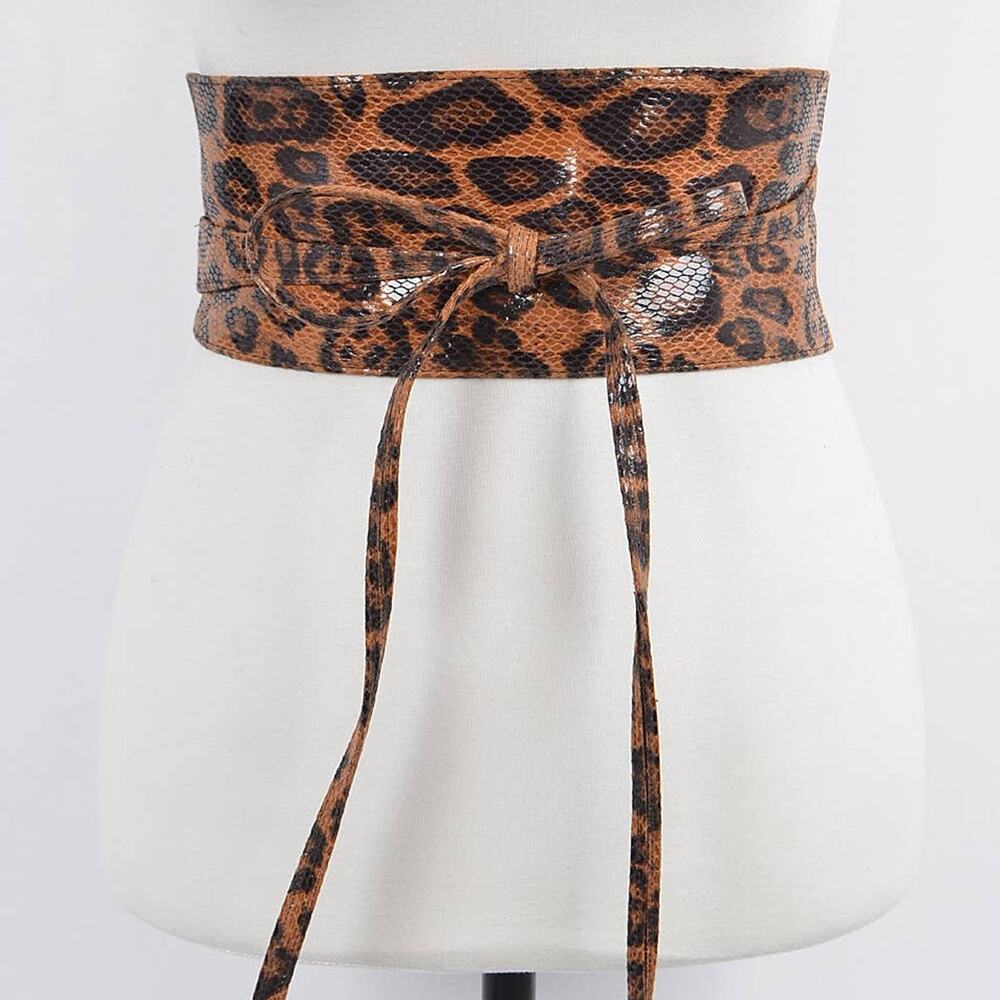 Leopard Print Kimono Wrap Belt